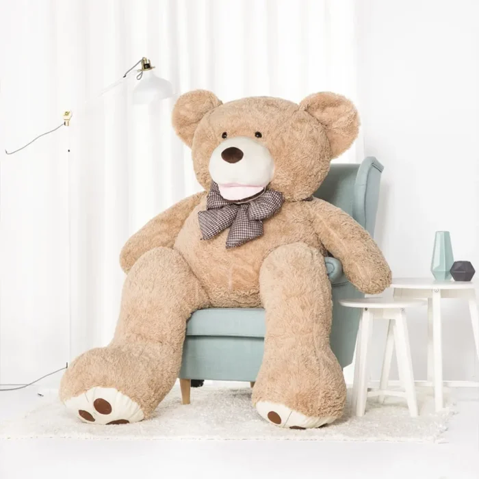 Big Plush Teddy Bear, Soft Toy, 200 Cm, 78 Inches, 6.6 Feet, Light Brown, Bobo - Image 1