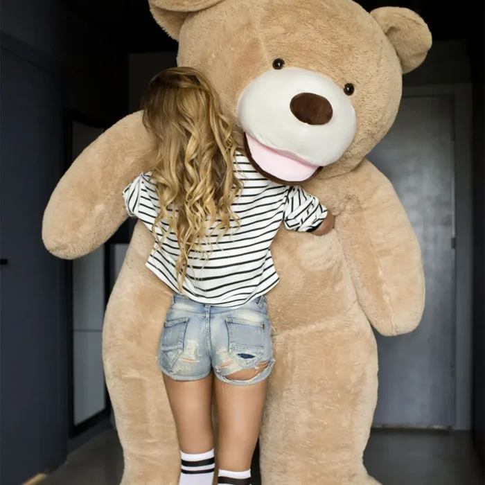 Big Plush Teddy Bear, Soft Toy, 340 Cm, 133 Inches, 1.1 Feet, Light Brown, Bobo - Image 2