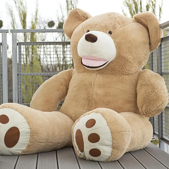 Big Plush Teddy Bear, Soft Toy, 340 Cm, 133 Inches, 1.1 Feet, Light Brown, Bobo - Image 4