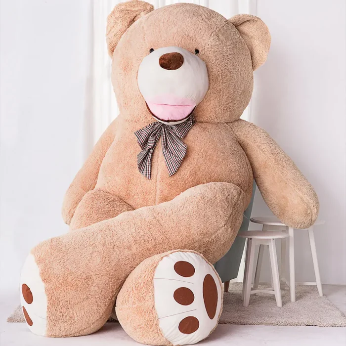 Big Plush Teddy Bear, Soft Toy, 340 Cm, 133 Inches, 1.1 Feet, Light Brown, Bobo - Image 1
