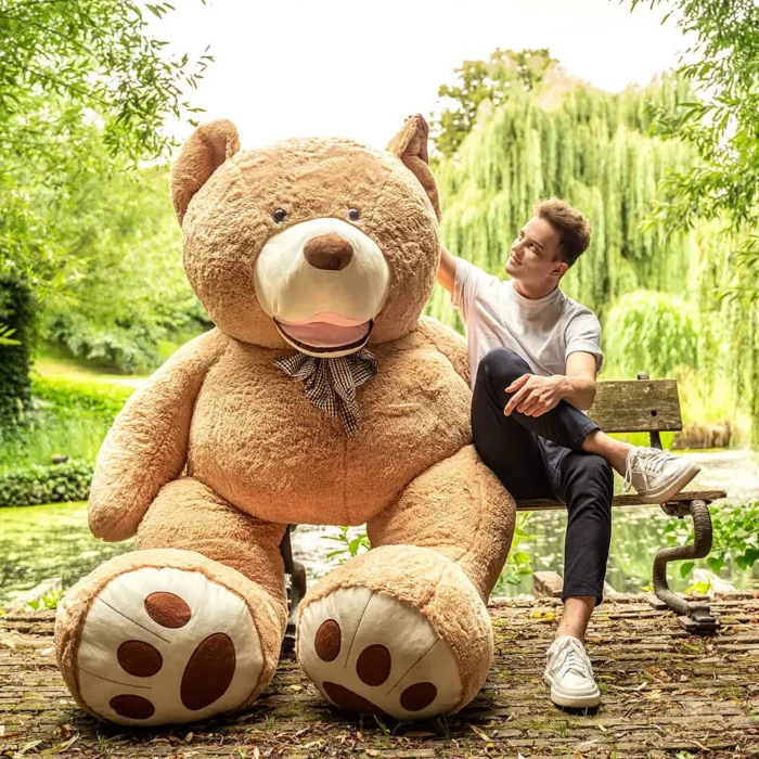 Big Plush Teddy Bear, Soft Toy, 340 Cm, 133 Inches, 1.1 Feet, Light Brown, Bobo - Image 5